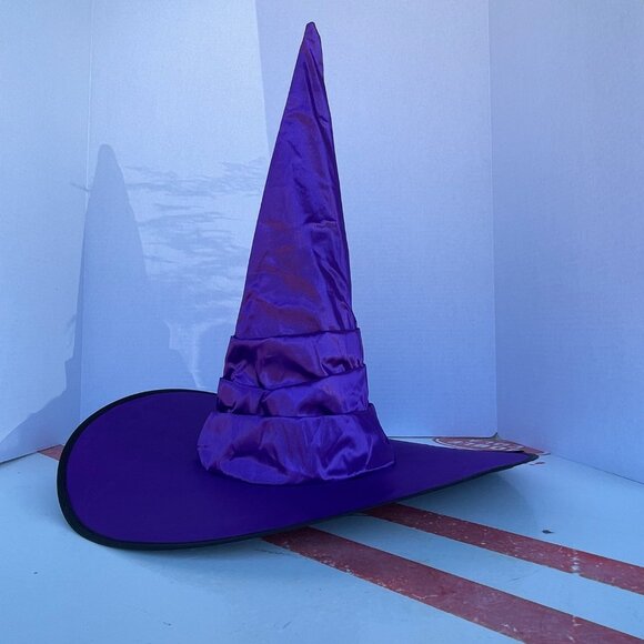 Brand New (4 available) One Size Tiered Tall Pointy Metallic Purple Witch's Hats - Picture 15 of 16